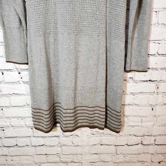 PrAna Mariette Gray Brown Organic Cotton Knit Hooded Sweater Dress Size S - Picture 4 of 13
